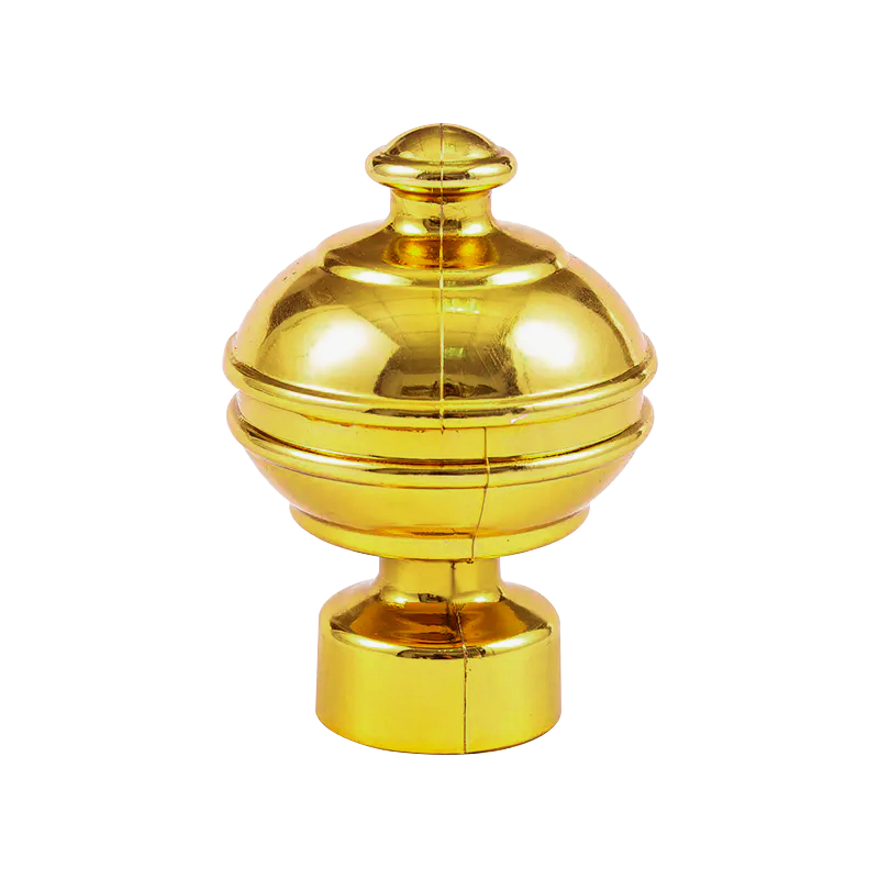 Gardinenstange mit goldenem Aufkleber