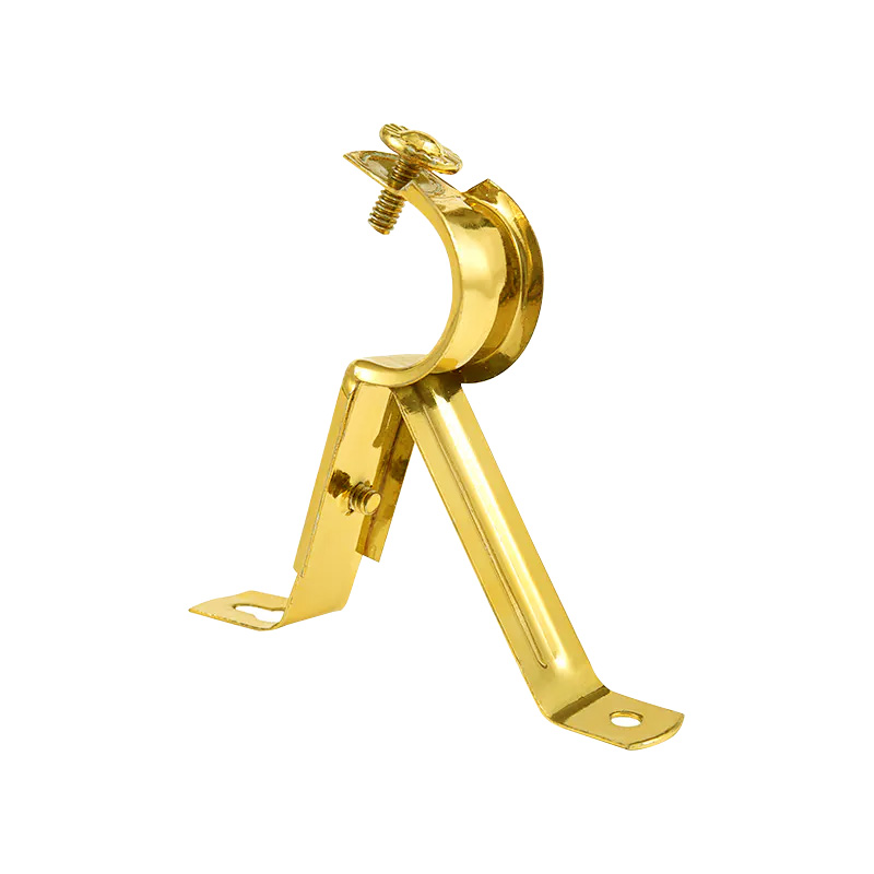 Gardinenstange mit goldenem Aufkleber