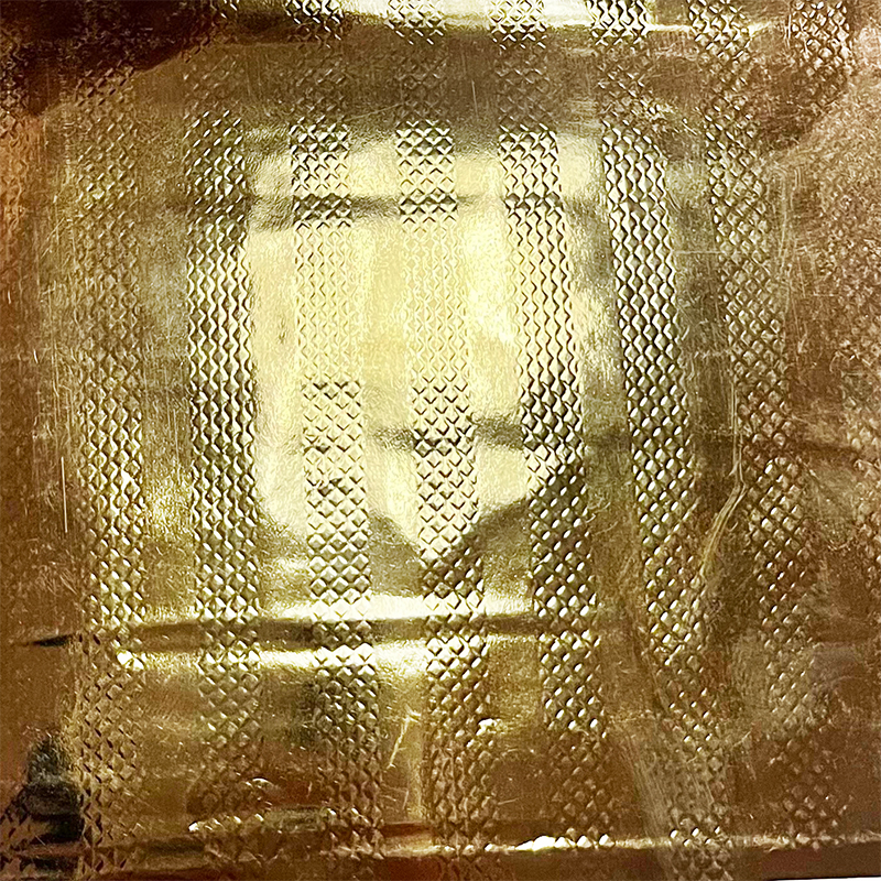 Gardinenstange mit Titangold-Aufkleber